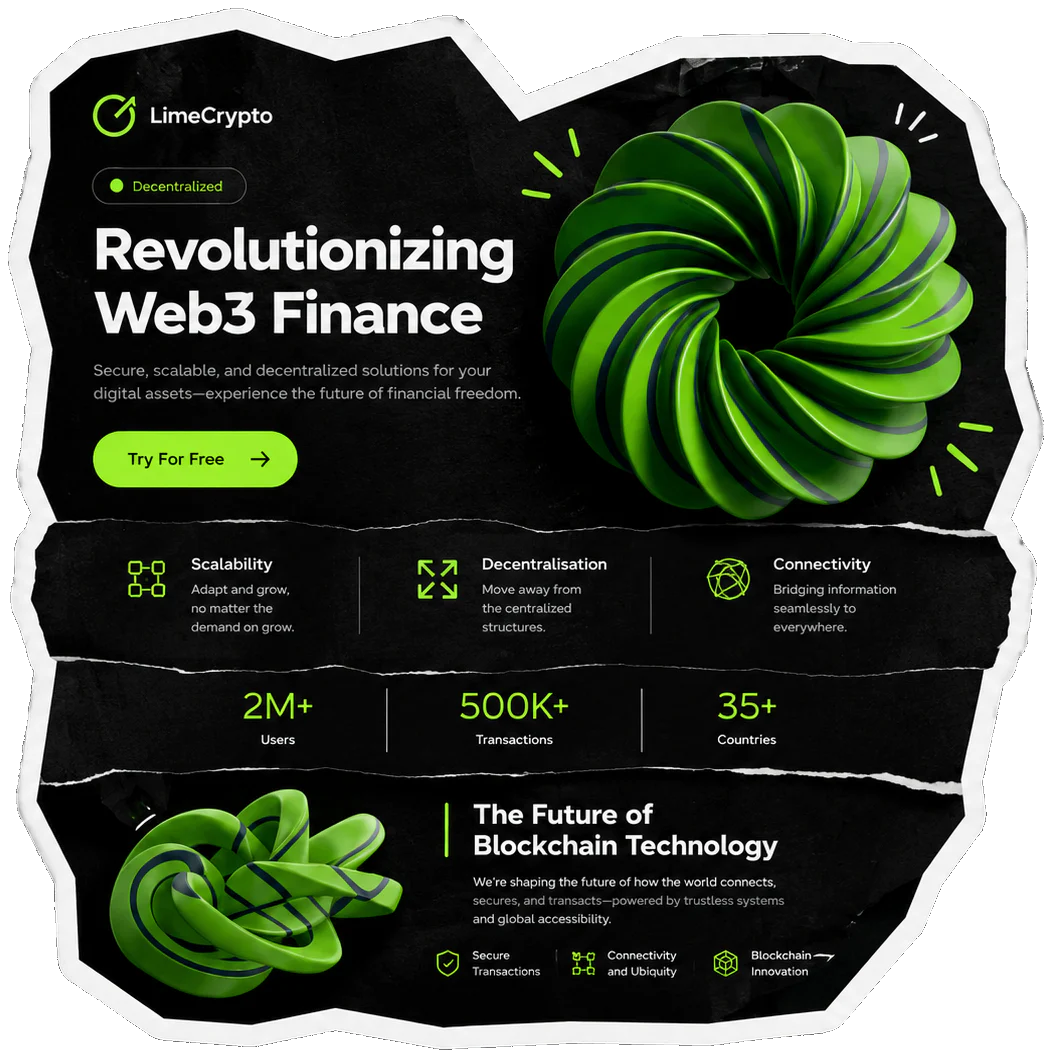 LimeCrypto landing page concept overview